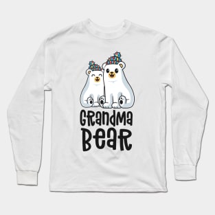 Grandma Bear Matching Family Autism Awareness Gifts Puzzle Long Sleeve T-Shirt